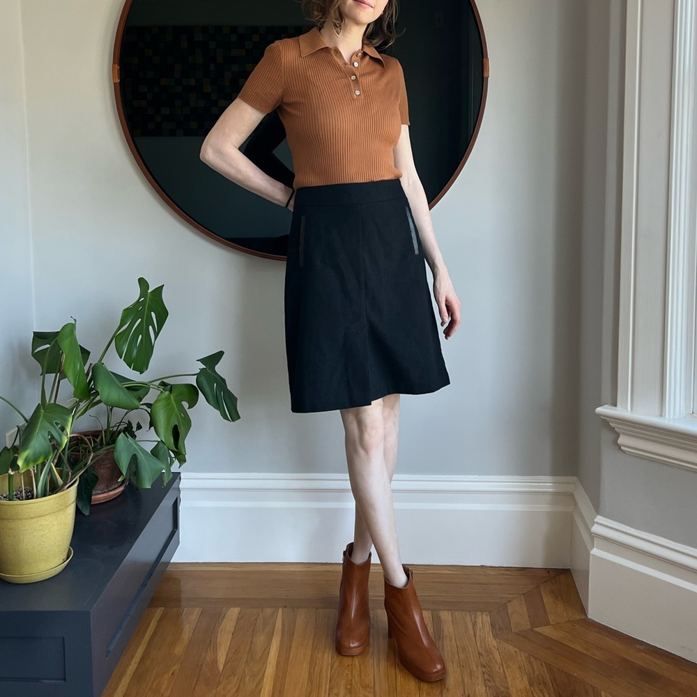 wool A-line mini skirt with side pockets